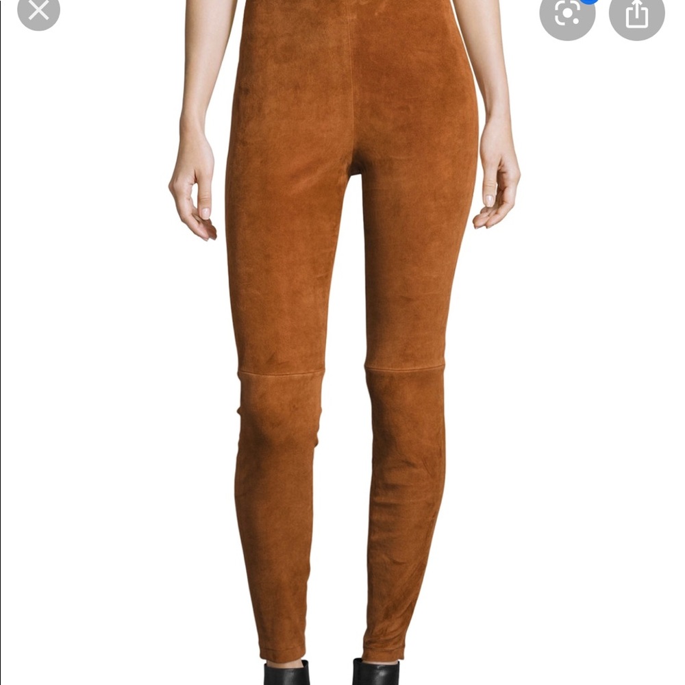 Theory Brown Suede Leggings